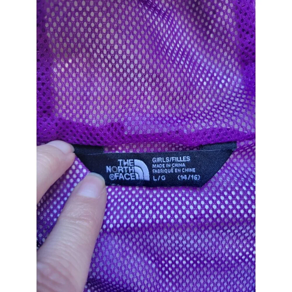 The North Face Multi Colored Hooded Lightweight Girl Jacket Size L Outer Wear - Picture 8 of 9